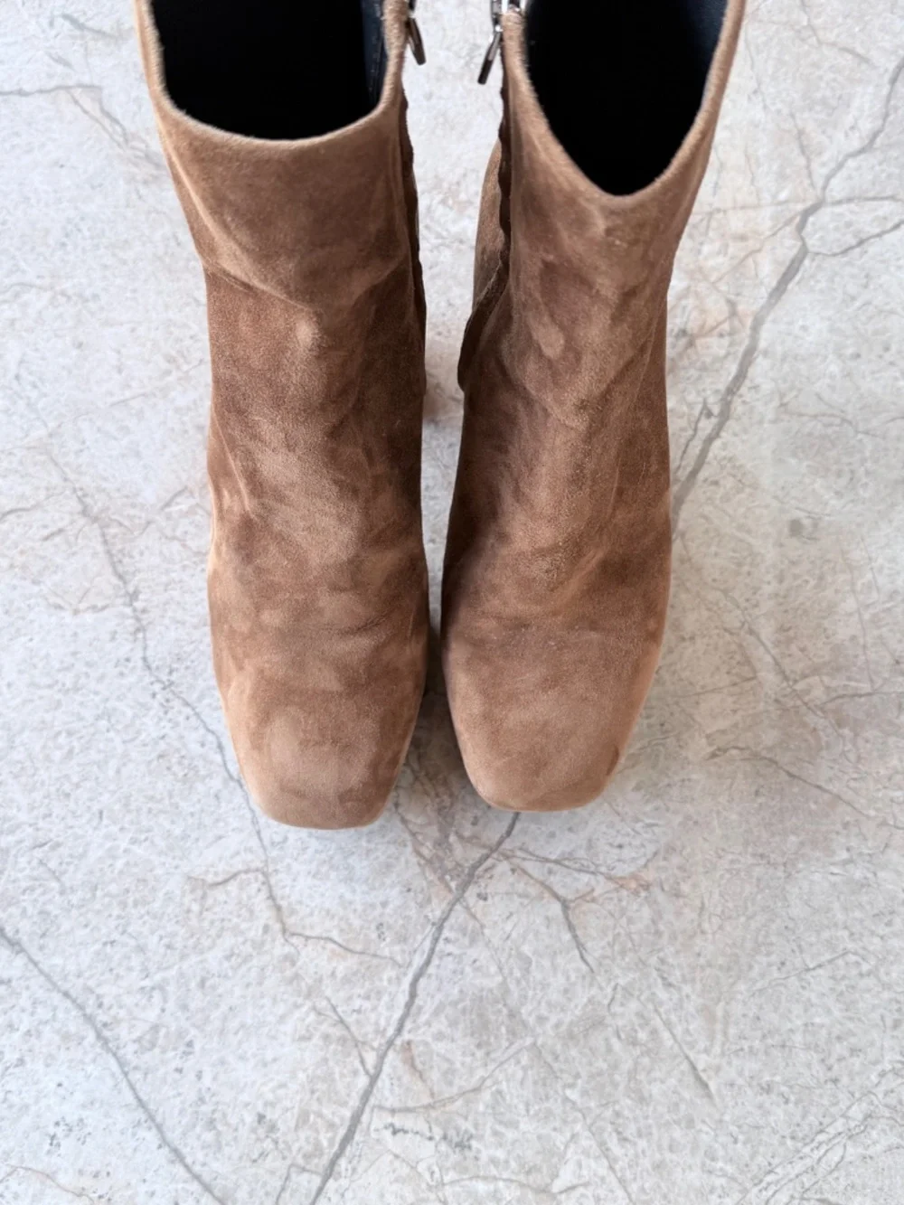 Alexander Wang Cora Dark Truffle Brown Suede Chunky Platform Ankle Boots